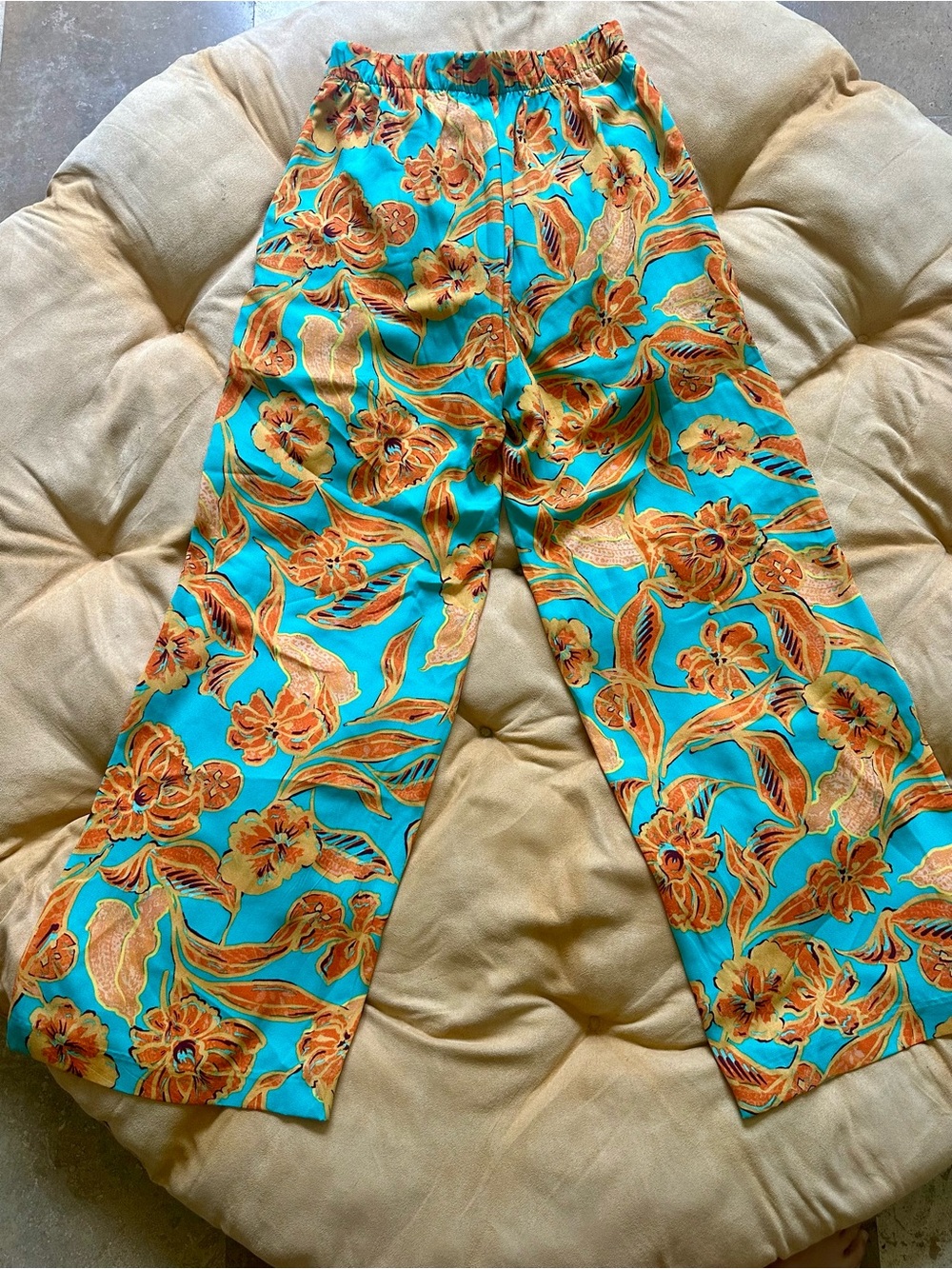 Women Bar III  Turquoise Floral Trousers.